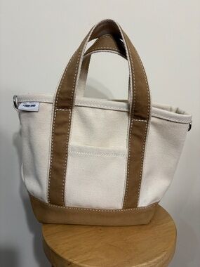 Lands End Small 3 Pocket Open Top Canvas Tote Bag - Small